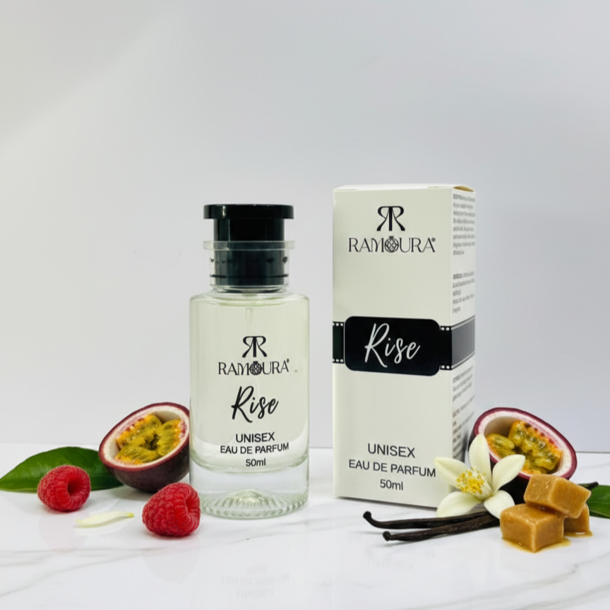 Ramoura Rise – Unisex Eau de Parfum | Fruity Brightness • Creamy Vanilla • Warm Gourmand | 50 ml