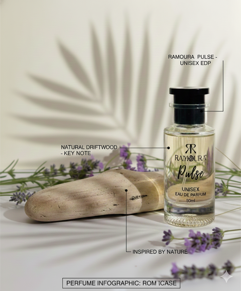 Ramoura Pulse – Unisex Eau de Parfum | Fresh Aquatic • Cool Mint • Warm Woods | 50 ml