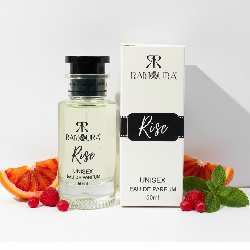 Ramoura Rise – Unisex Eau de Parfum | Fruity Brightness • Creamy Vanilla • Warm Gourmand | 50 ml
